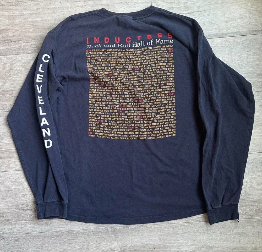 Vintage 90s Rock Roll Hall of Fame Shirt Men XL Inductees 1998 Long Sleeve USA